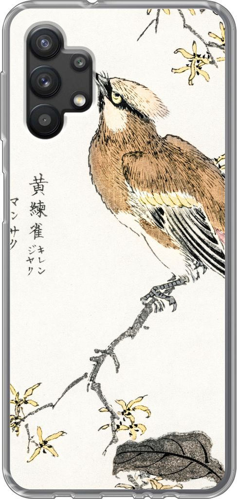 MuchoWow Handyhülle Schutzhülle Hülle für Telefoonhoesje Samsung Galaxy A32 5G Vintage - Vogel - Japanisch - Schriftzeichen Silikon Softcase ...