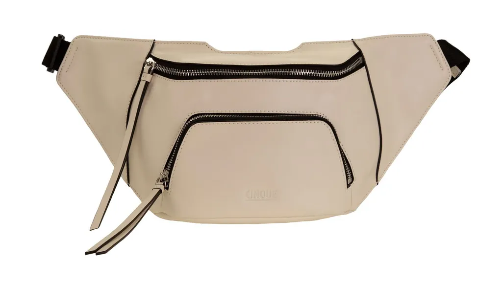 CINQUE Maite sac banane en cuir blanc crème élégant pour femme