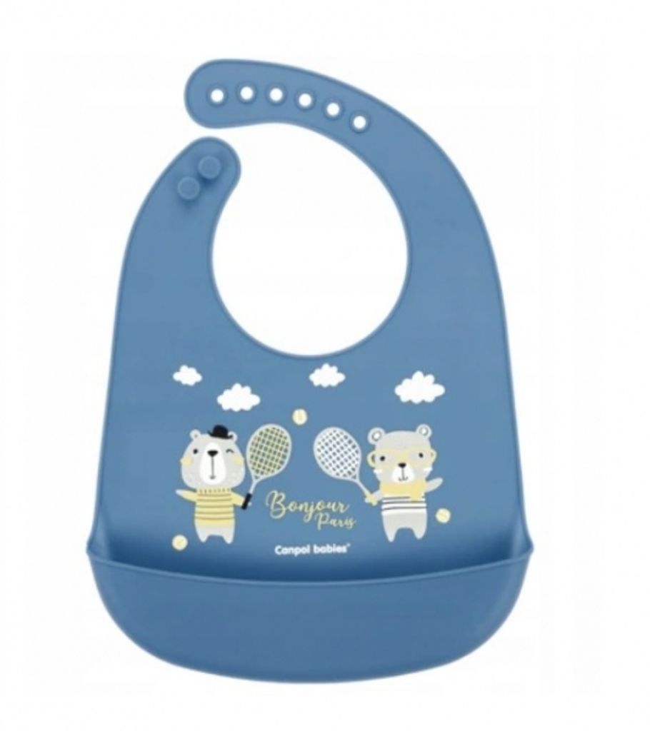 Canpol baby Bavaglino in silicone con custodia, Bonjour Immagine del prodotto 