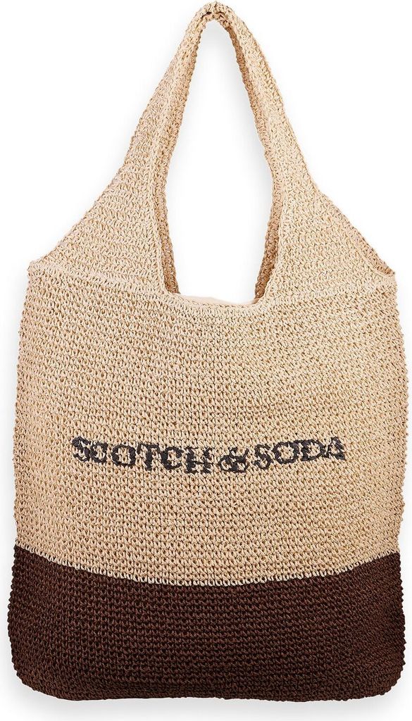 SCOTCH & SODA Schultertasche Oversized Straw Bag Natural beige