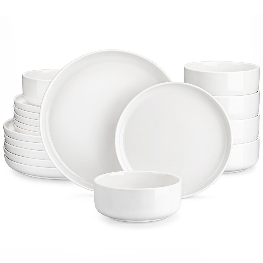 Set di stoviglie in ceramica, design solido, 18 pezzi, Immagine del prodotto 