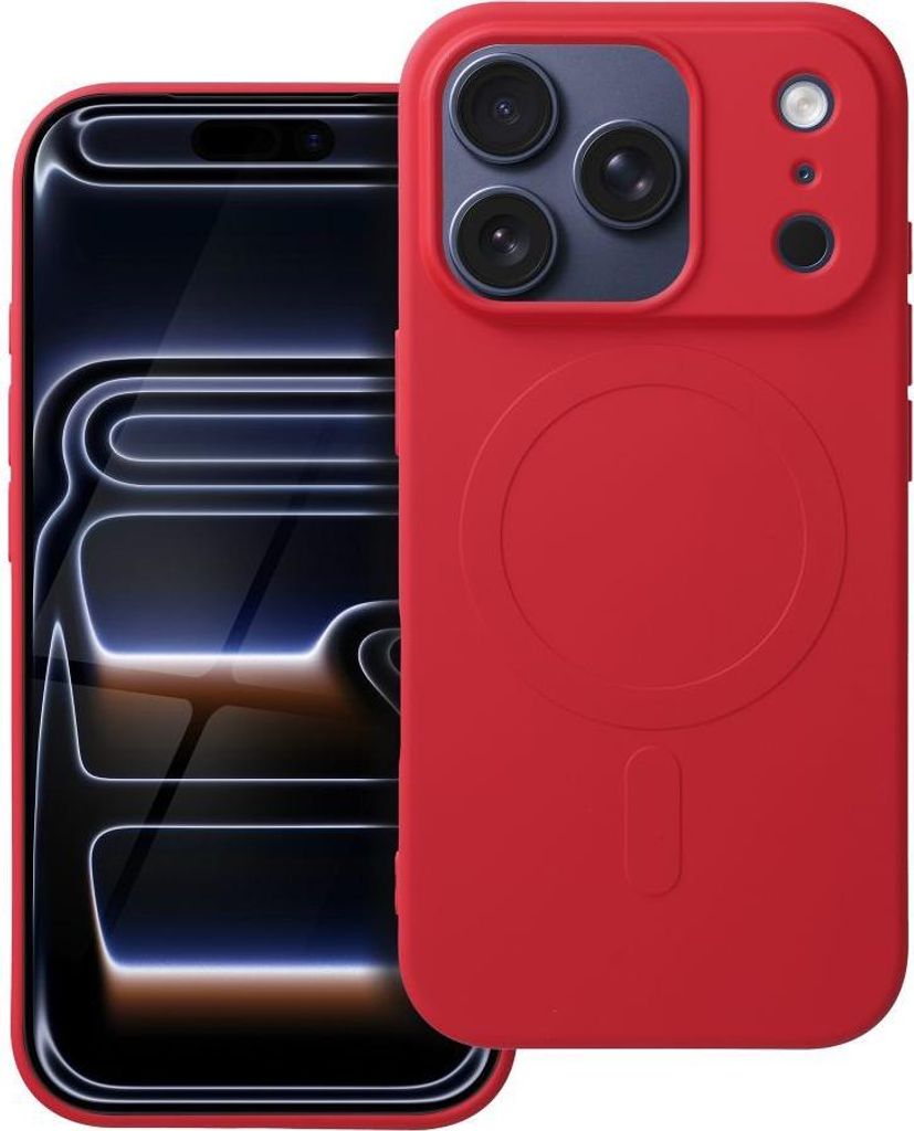 Case passend für iPhone 17 PRO Silicone Mag Cover kompatibel mit MagSafe (big hole) red
