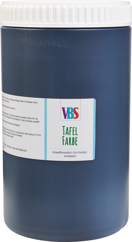VBS Tafelfarbe schwarz 250 ml Kreidefarbe für Wände Möbel und Deko 1.000 ml