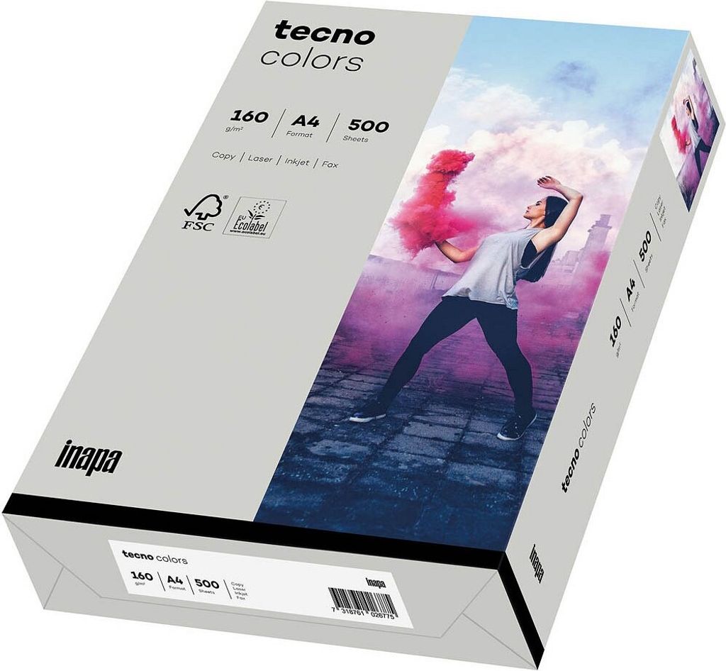 tecno Multifunktionspapier colors A4 160 g/qm grau Produktbild 
