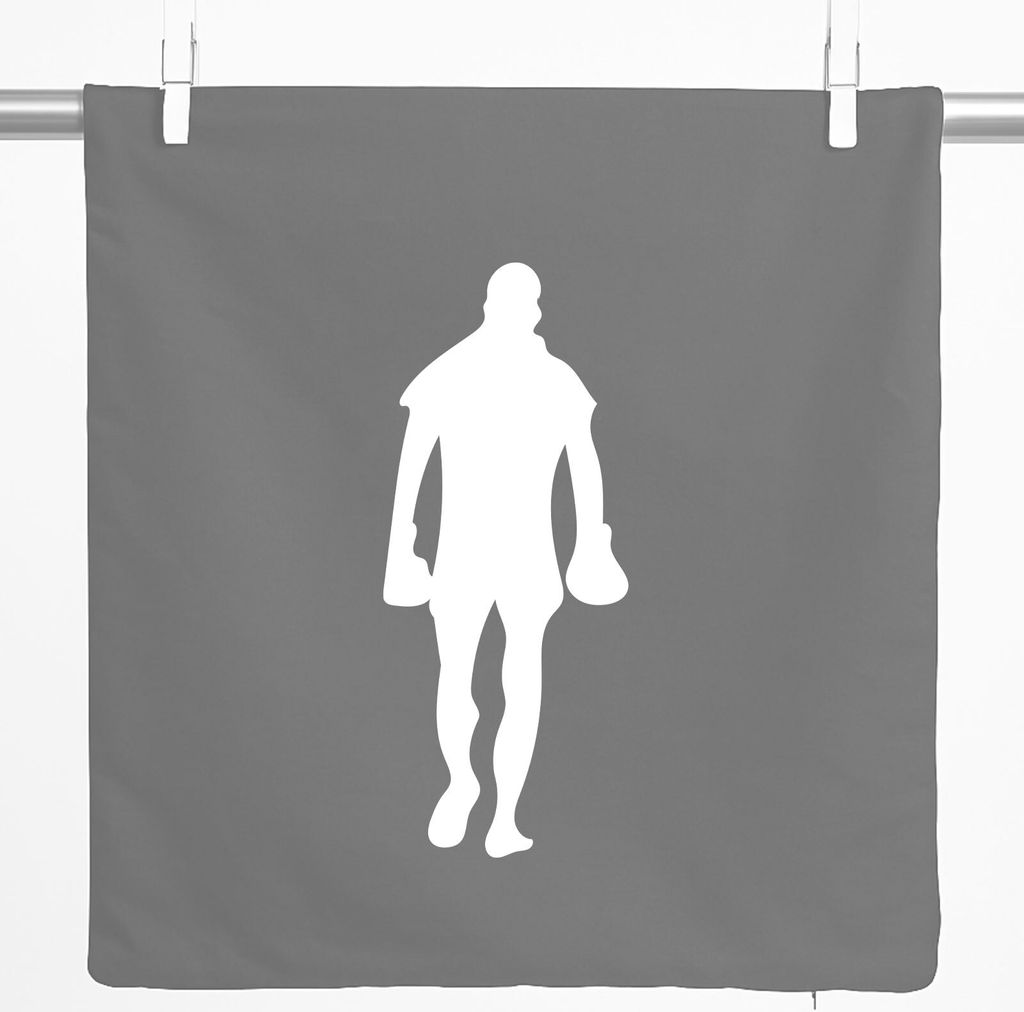 Huuraa Kissenbezug Boxer Silhouette 40x40cm Steel Grey Baumwolle Dekokissenbezug Geschenkidee