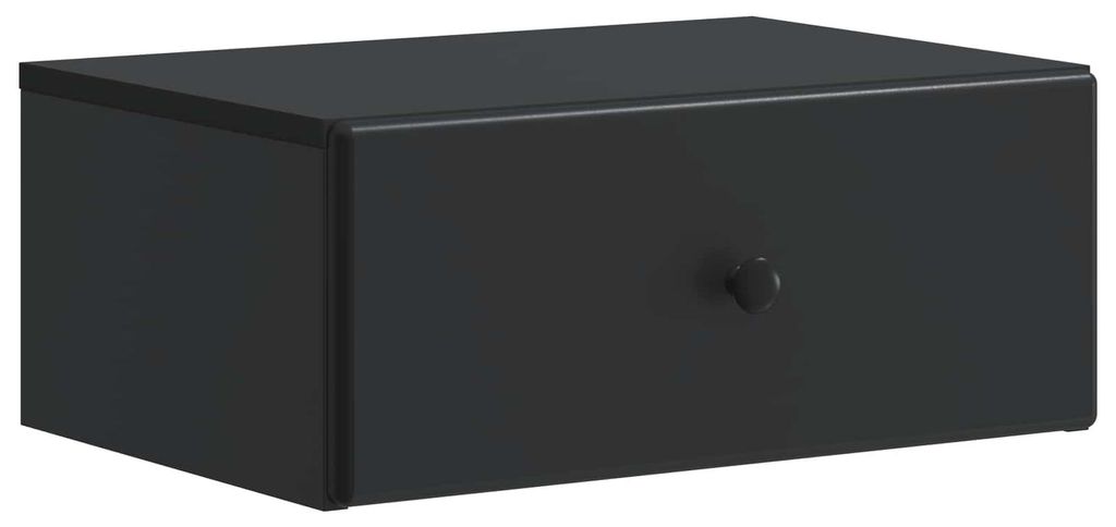 Wandmontierter Nachttisch Schwarz 49 x 34,5 x 20 cm