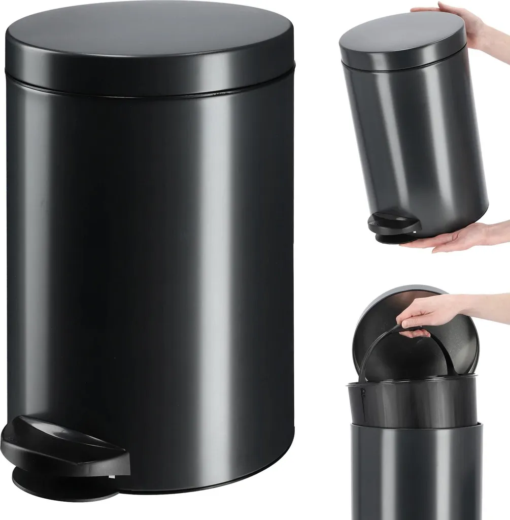 Poubelle à pédale 14L compacte en acier pour une cuisine impeccable