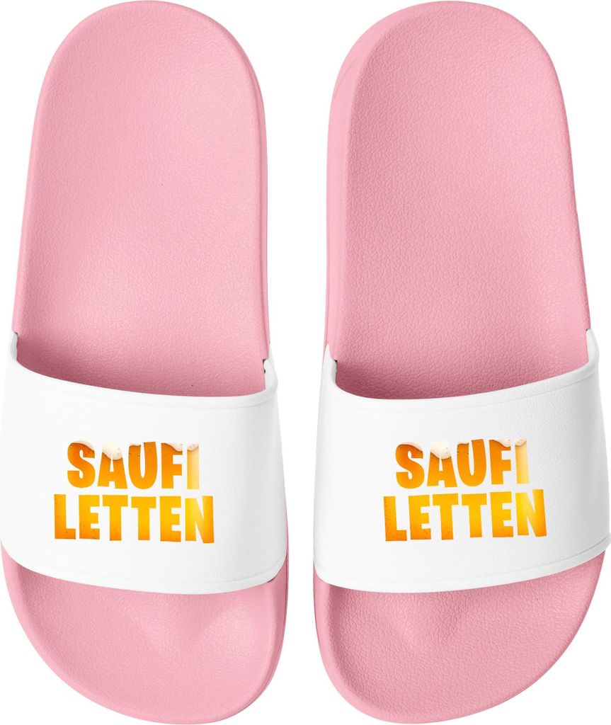 Badeschlappen Spruch Saufi Letten Badelatschen Uni Urlaub Gadget Camping Malle JGA Herren Badeschuhe Moonworks