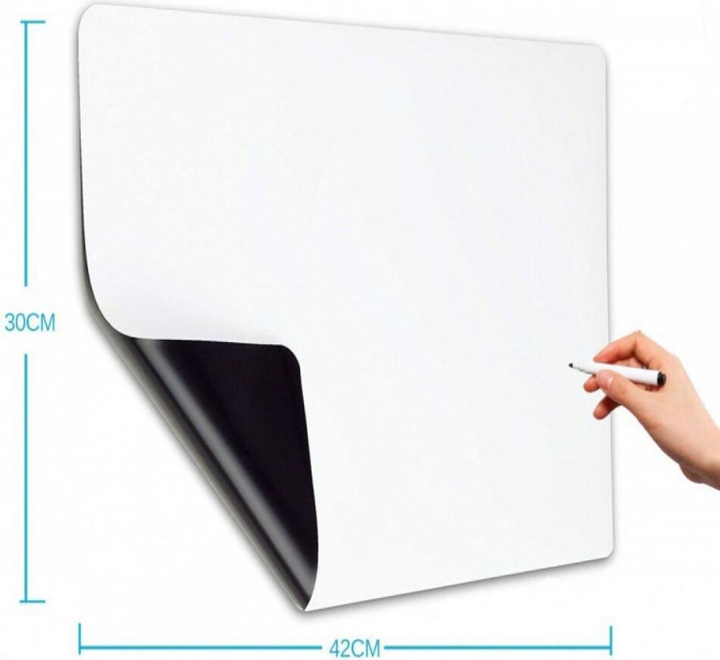 Magnetisches Whiteboard, Kühlschrank-Magnettafel, A3, für Familienmenü, Wochenplaner, Einkaufsliste, Memo, Erinnerungsnotiz, Kindergraffiti, abw...