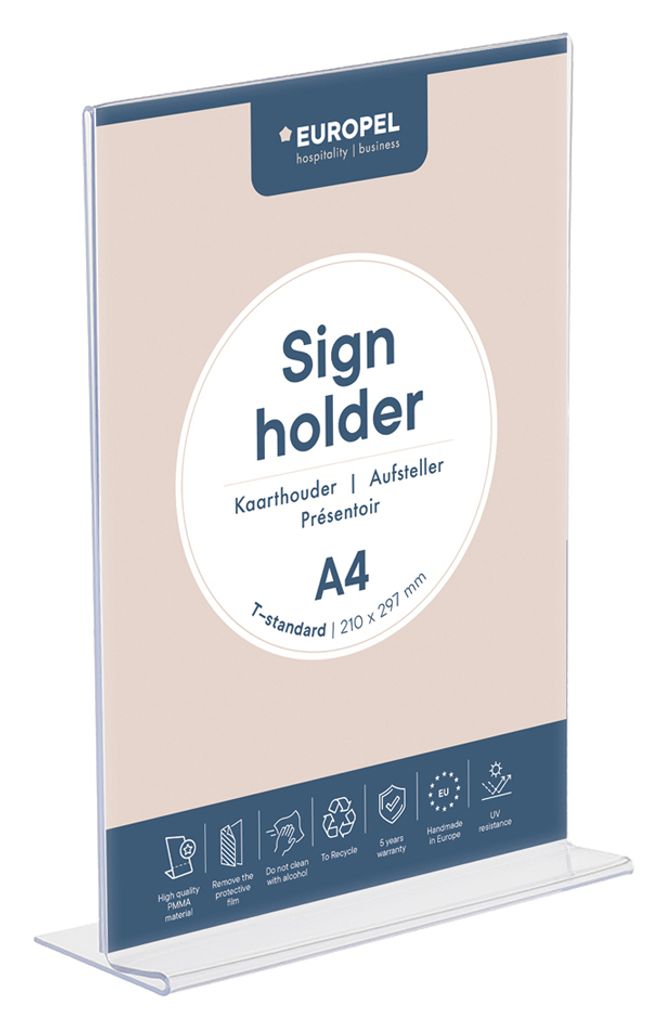 EUROPEL Tischaufsteller Acrylic DIN A4 hoch gerade