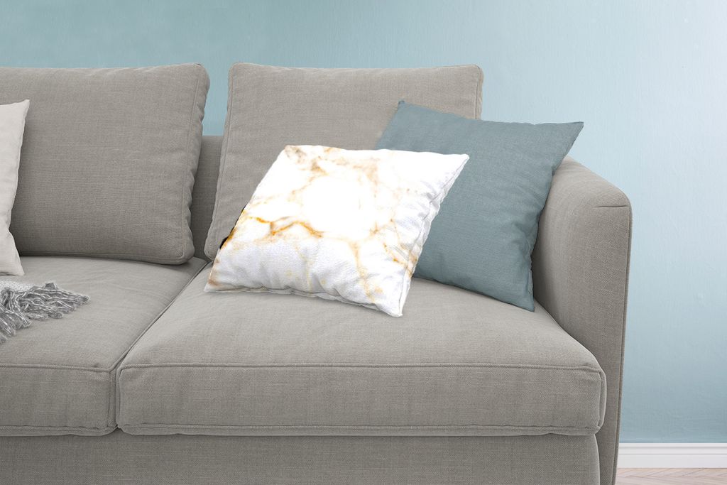 MuchoWow Zierkissen Sofakissen Wohnzimmer Dekokissen 60x40 cm Marmor - Muster - Weiß - Kopfkissen - Polster mit Foto