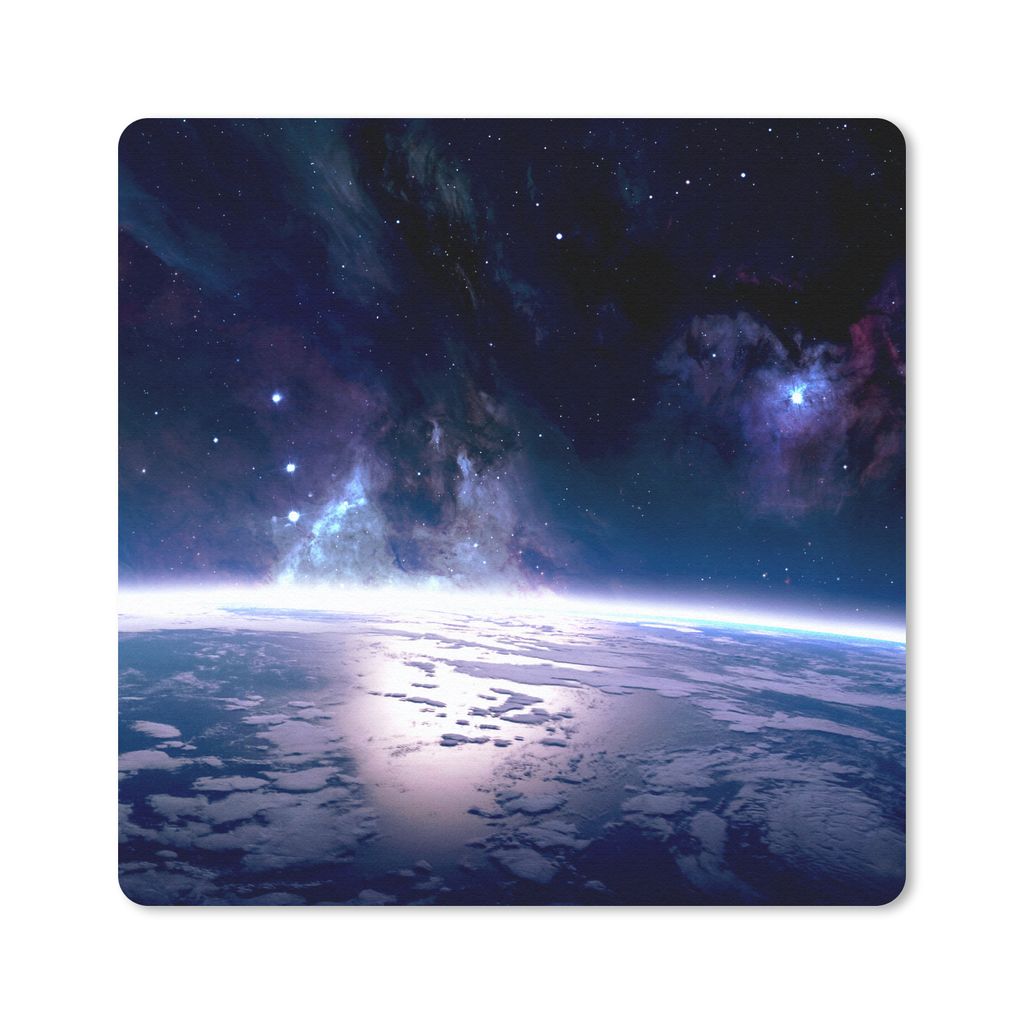 MuchoWow Mauspad Mousepad Erde - Sterne - Weltraum 20x20 cm - Mousepads - Maus Mat - Pad - Mausunterlage - Desk Mat - Bureauartikeln