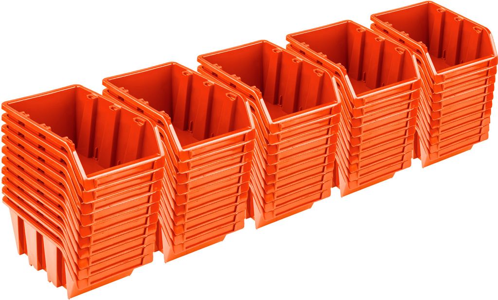 50x Sichtlagerbox Sortierbox Lagerbox Stapelbox orange NP10 Lagersystem