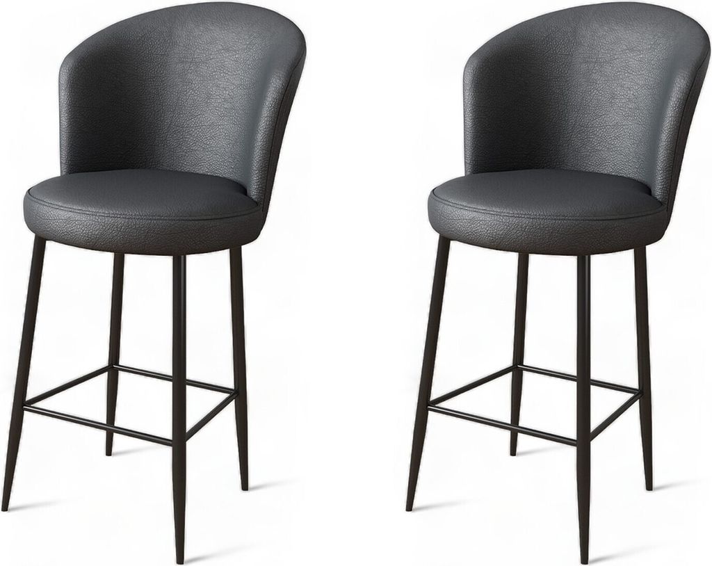Skye Decor, Uras - Anthracite, Black, Barhocker-Set (2-teilig), 100 % METALL, Anthrazit, 46 x 40 x 107 cm
