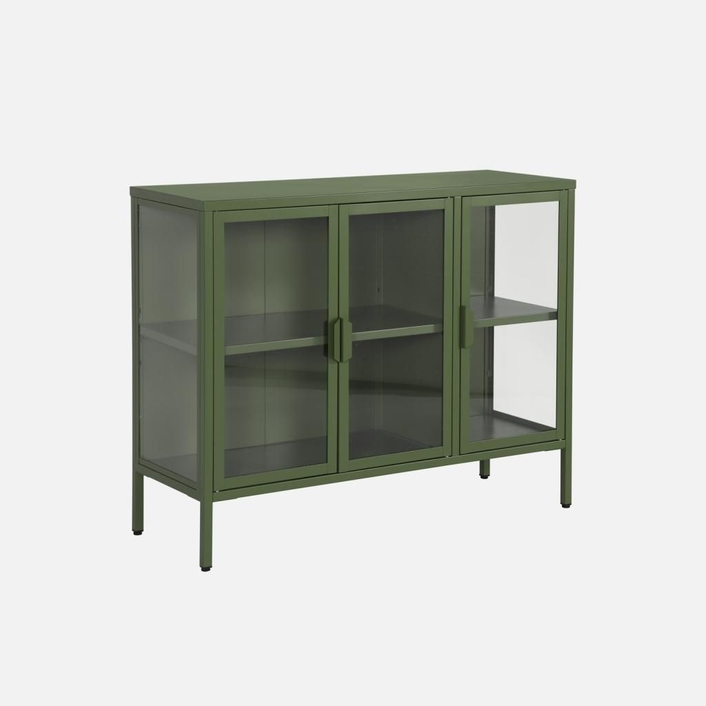 sweeek - Industrielles Sideboard aus Metall und gehärtetem Produktbild 