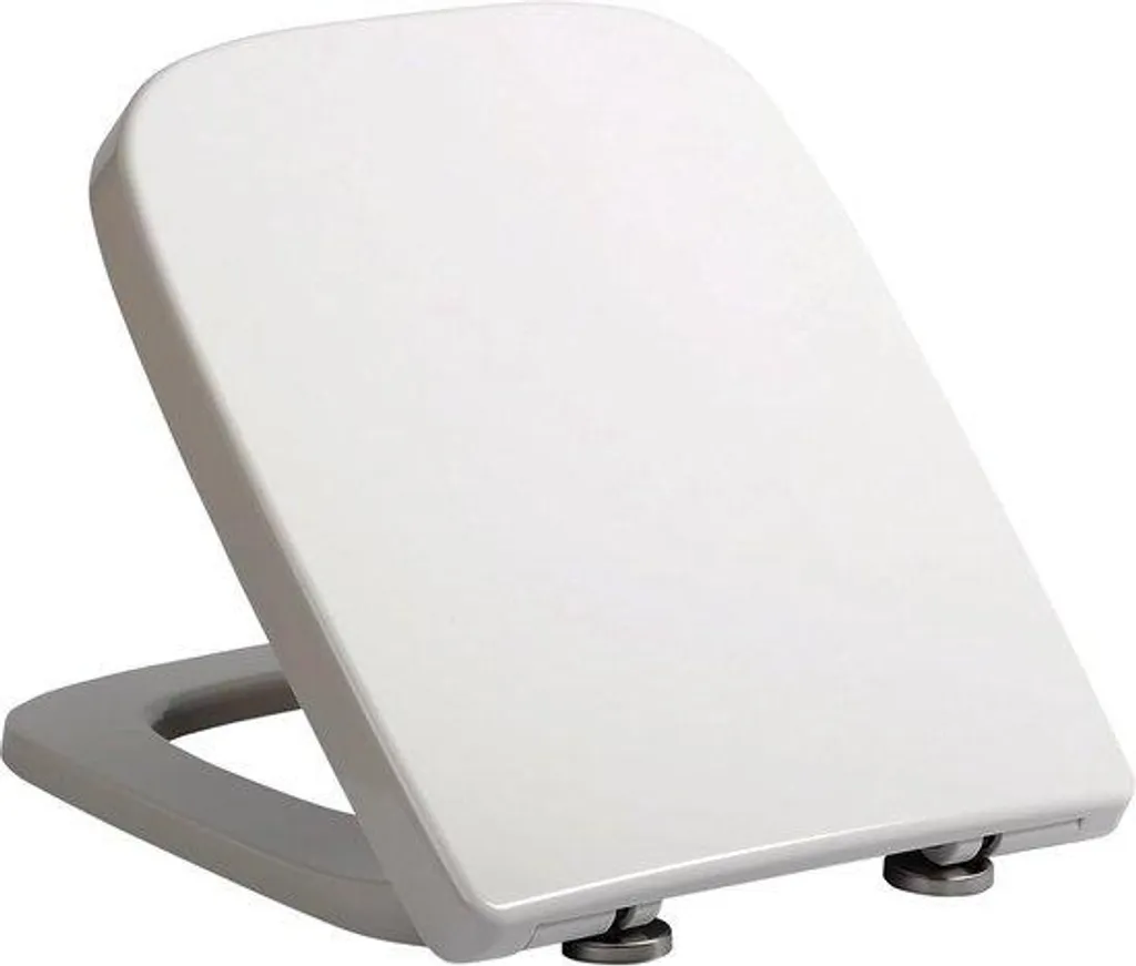 Abattant WC blanc avec fermeture amortie et bouton de déclipsage rapide
