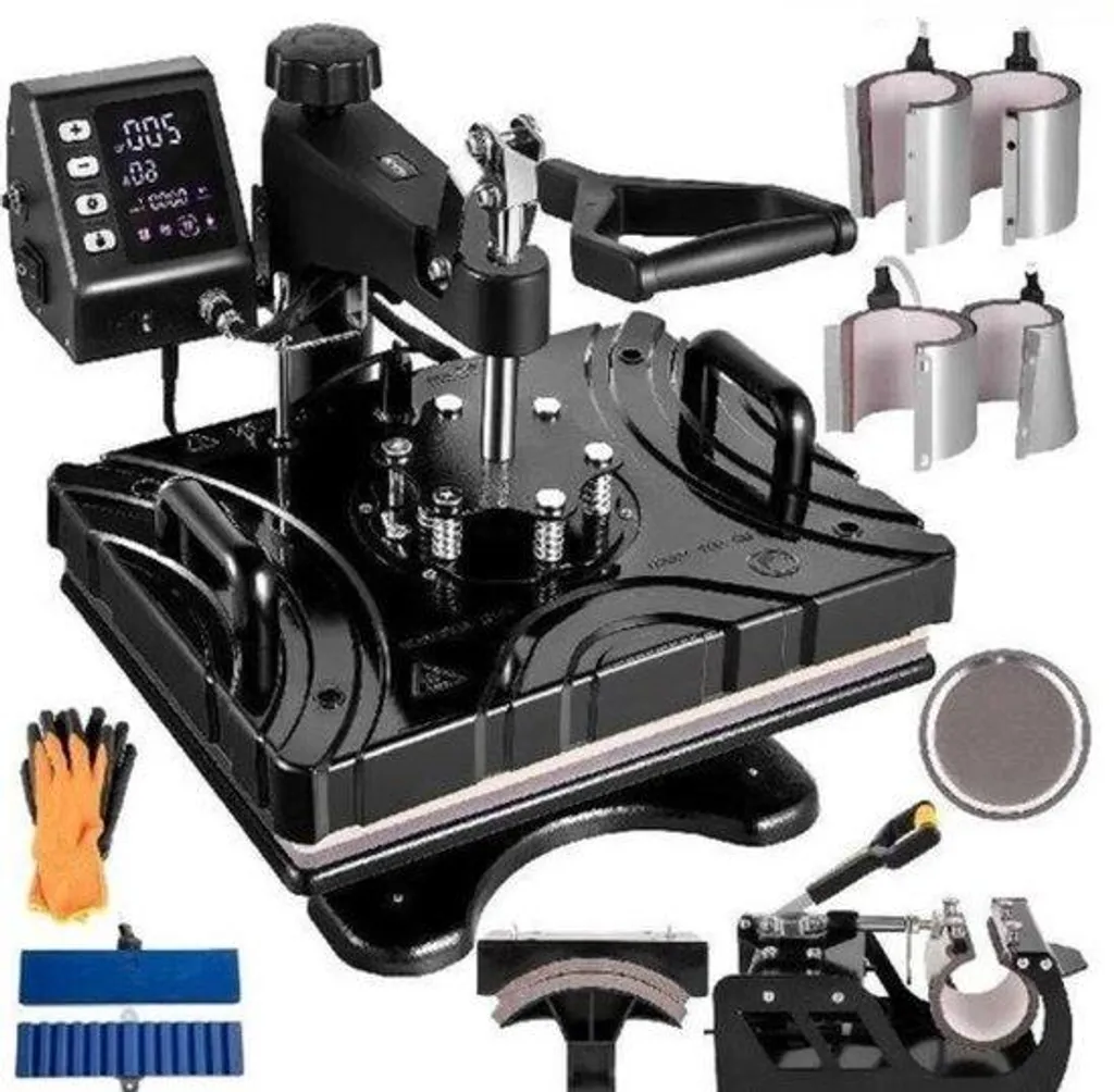 Kit thermopressage 10 en 1 machine presse à chaud XL avec accessoires