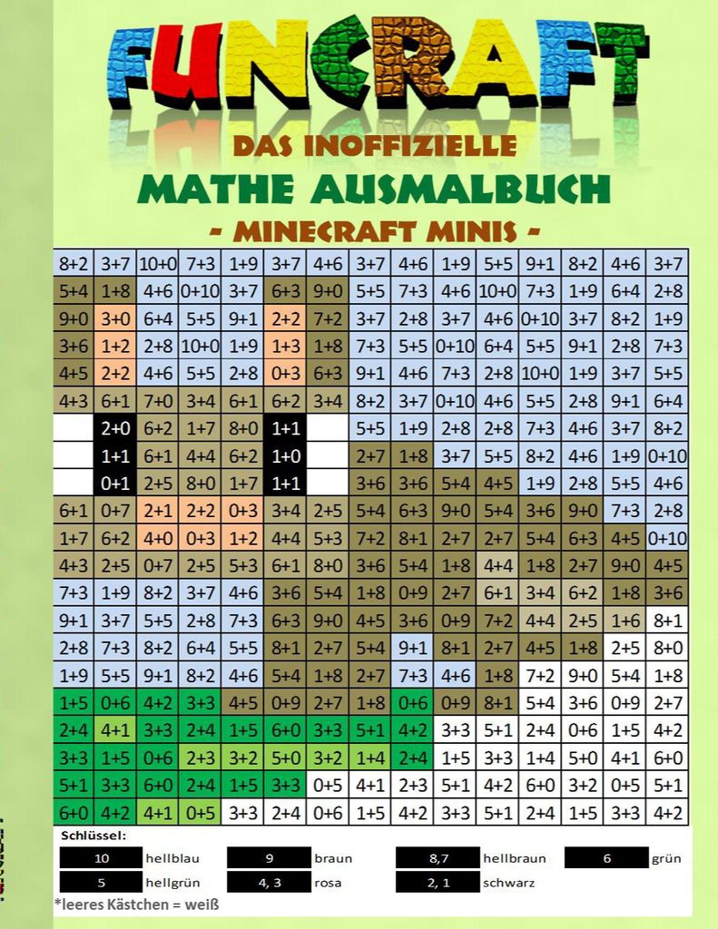 Funcraft - Das inoffizielle Mathe Ausmalbuch: Minecraft Produktbild 