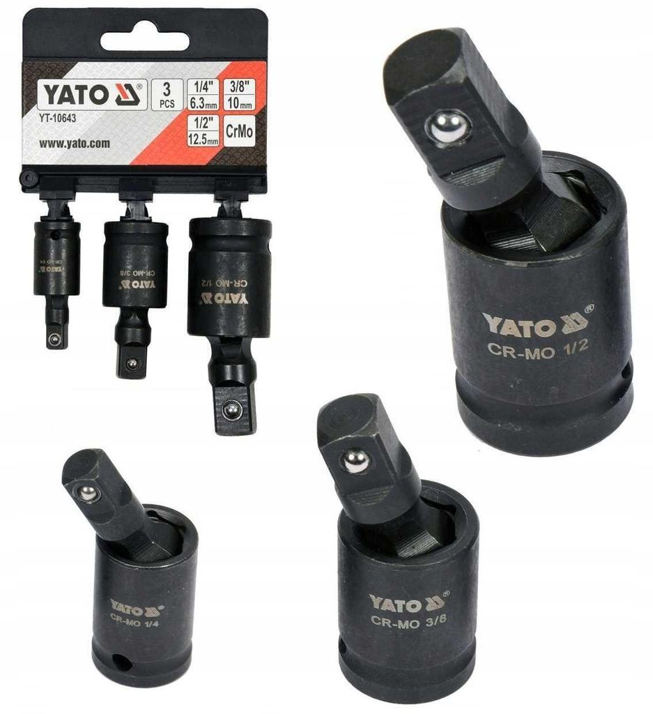 YATO YT-10643 Schlaggelenksatz 3-teilig für Kfz-Werkstatt Produktbild 