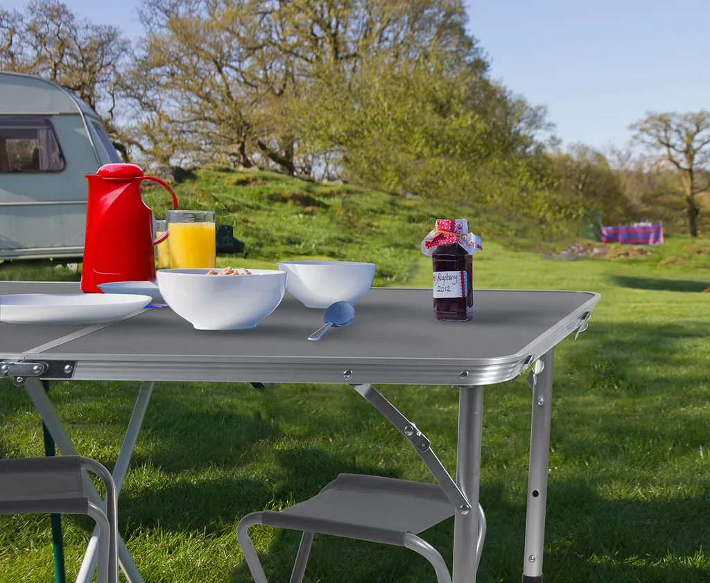 Table de camping pliable Camp Active compacte avec 4 sièges intégrés - 13