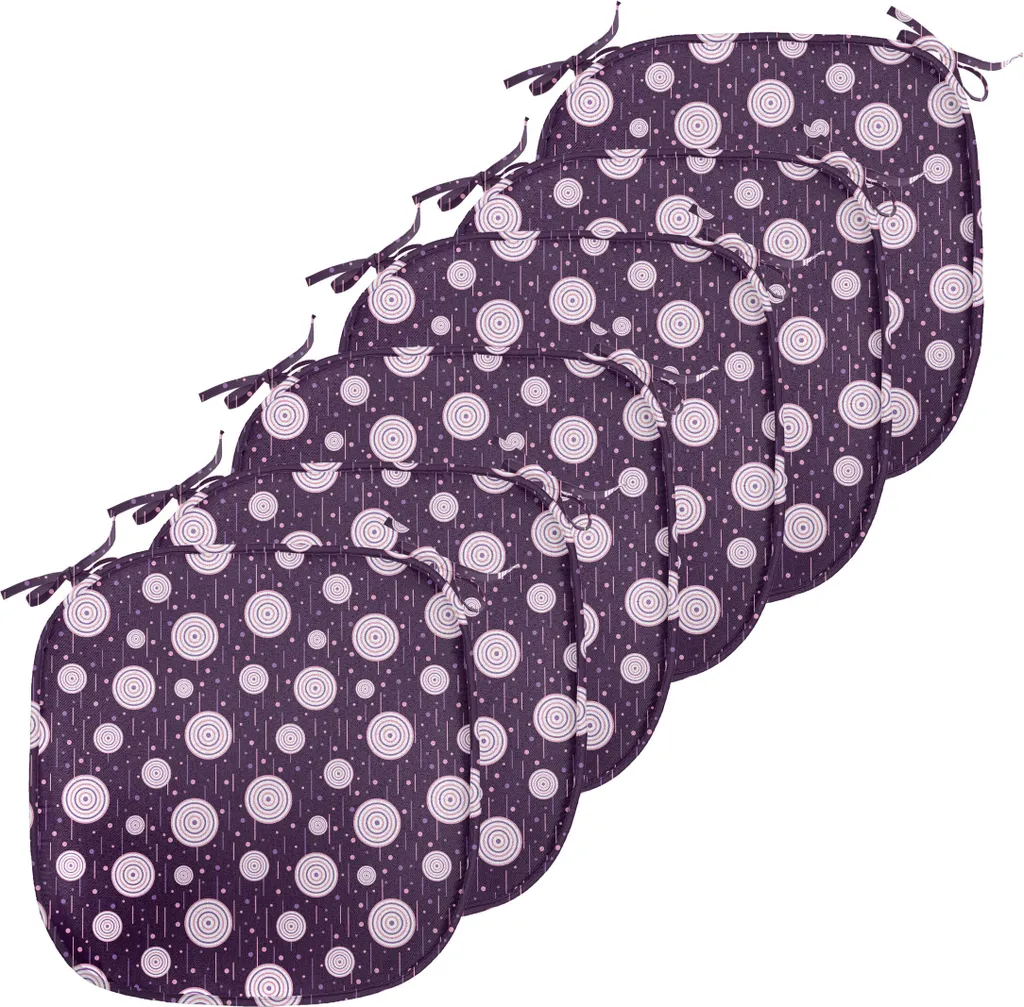 ABAKUHAUS Galettes de Chaise 40x40 cm Lot de 6 Assise Rétro Rose et Violet