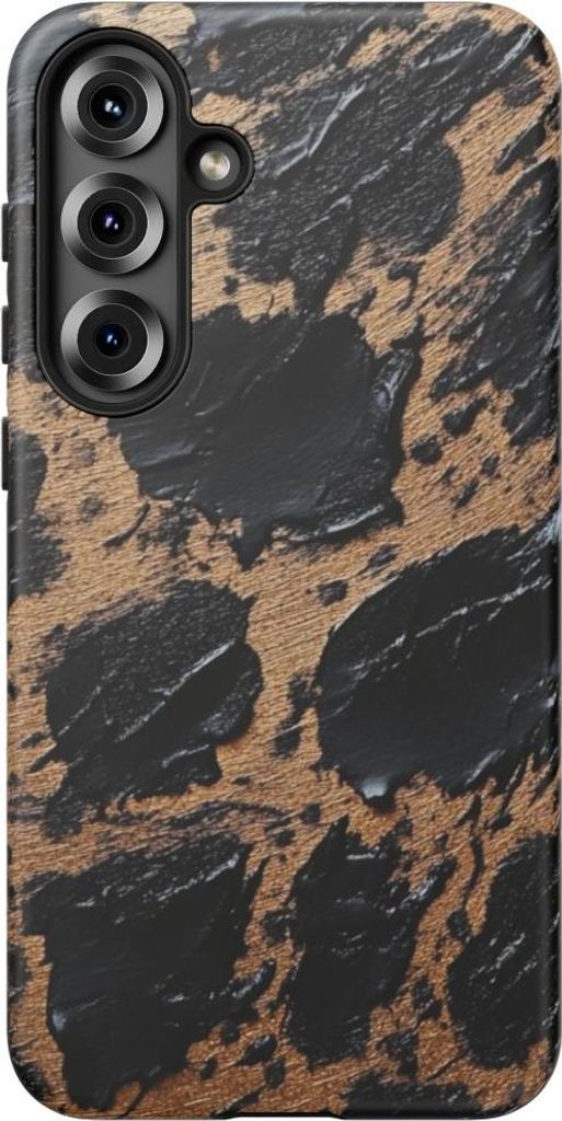 Schwarze und braune abstrakte Struktur – Hülle Kompatibel mit Galaxy S25 Plus