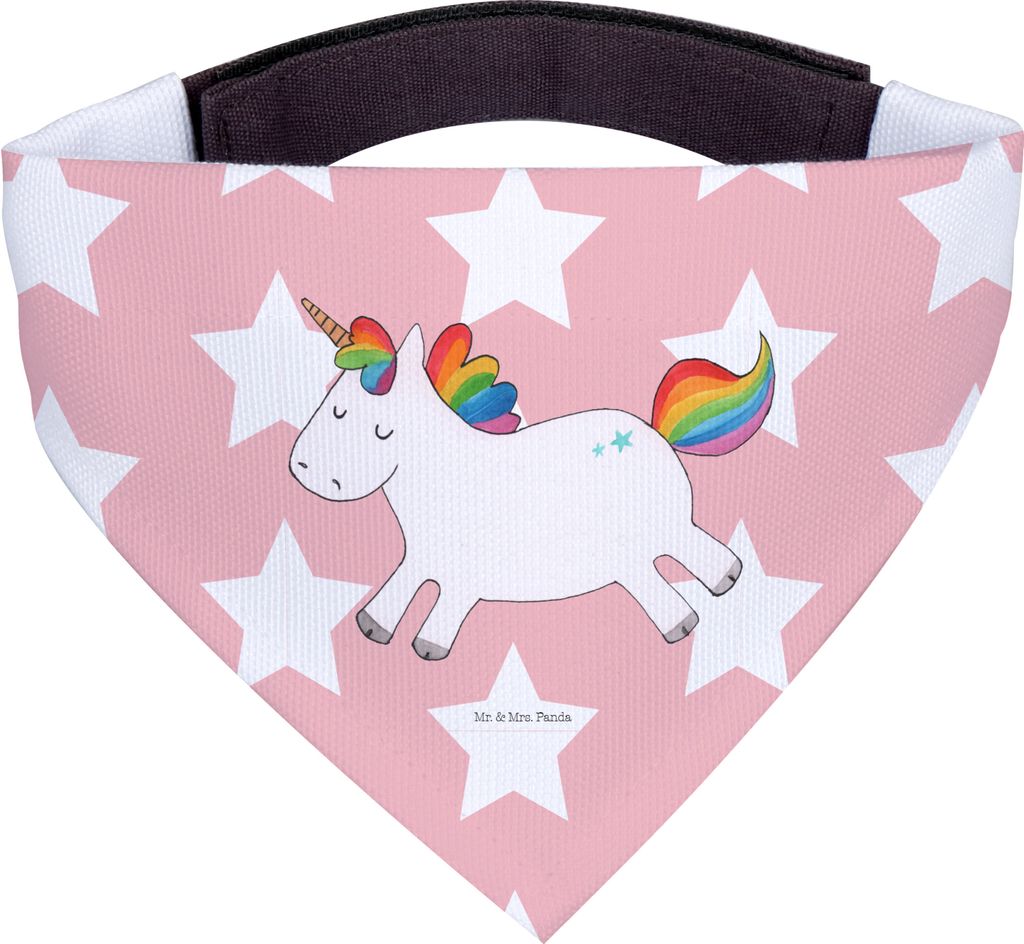 Mr. & Mrs. Panda Hunde-Bandana Einhorn Happy - Rot Pastell - Geschenk, Bandana, Halstuch für Hund, Unicorn, Einhörner, Freude, Lachen, Tuch Hunde...