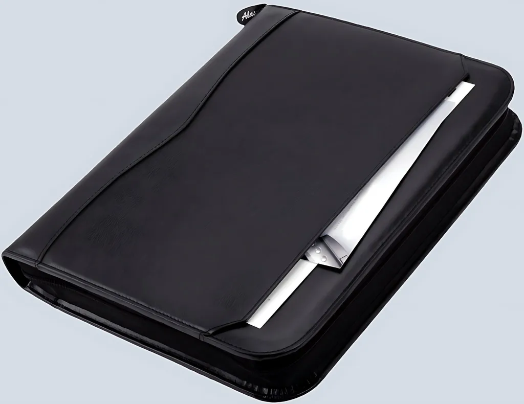 Classeur de présentation A4 en cuir synthétique noir pour bureau chic