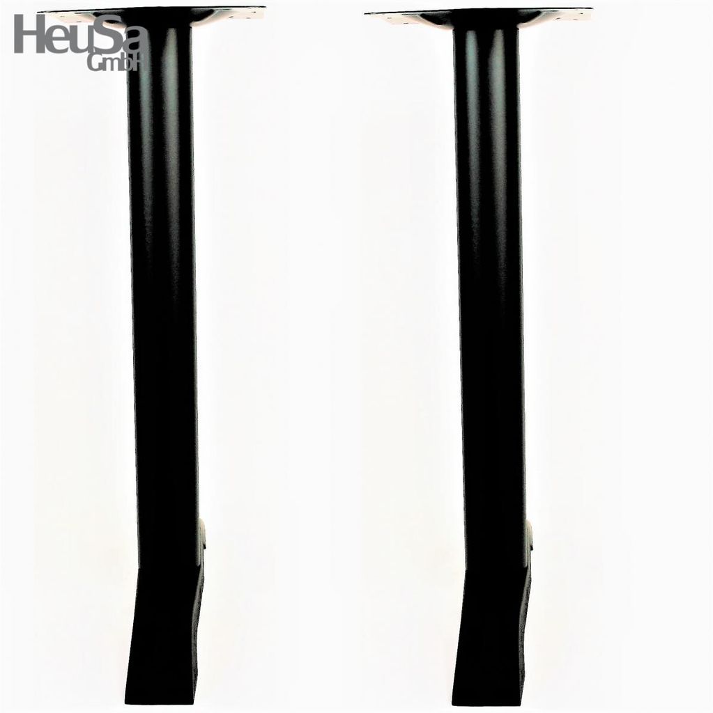 2x Tischbein 72 cm, Tischfuß, Tischgestell, schwarzes Gestell, 'Düsseldorf' mit verstellbaren Bodengleitern