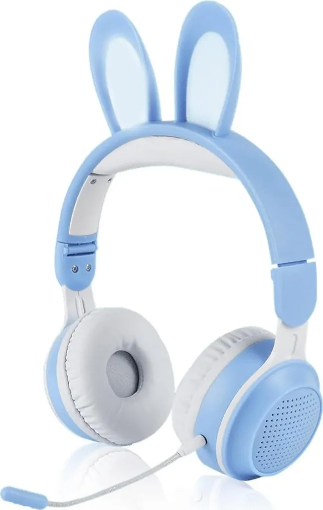 Cuffie Bluetooth 5.0 con orecchio a coniglietto, luce LED over-ear, cuffie wireless pieghevoli, supporto per TF/AUX, regali per bambini, bambini piccoli
