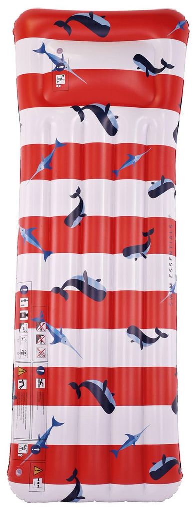 Swim Essentials Luxus Luftmatratze - Rot Weiß Wal Wal-Motiv Produktbild 