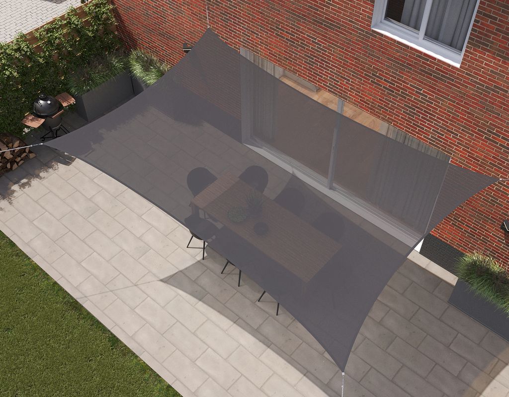 Kopu Sonnensegel Rechteck 280 Gramm Wasserdurchlässig 3x4 m - Grau