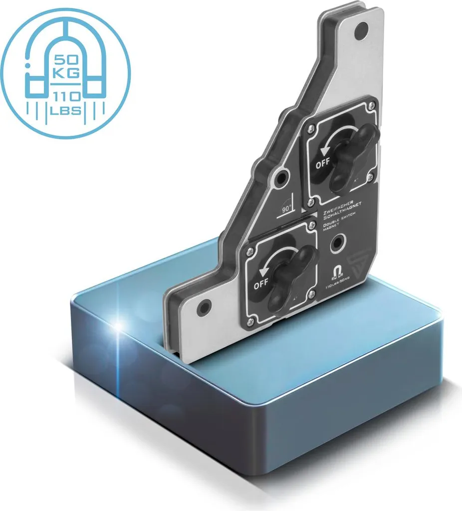 Squadra Magnetica STAHLWERK 90 Gradi | Solenoide Doppio Professionale
