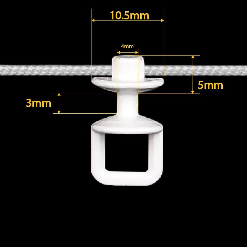 Gleiterkordel 10m Weiß 8cm Gleiterabstand Gardinenband Produktbild 