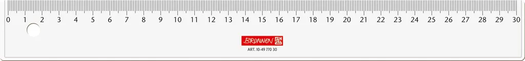 Règle de 30cm Haute Visibilité BRUNNEN 104977030 Finition Cristal x10