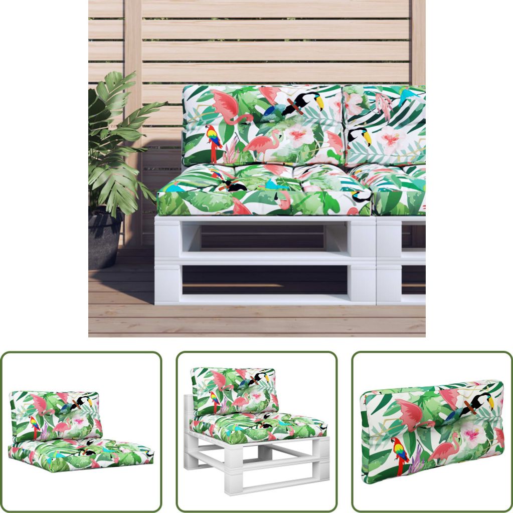 The Living Store Palettenkissen 2-tlg. Mehrfarbig Stoff