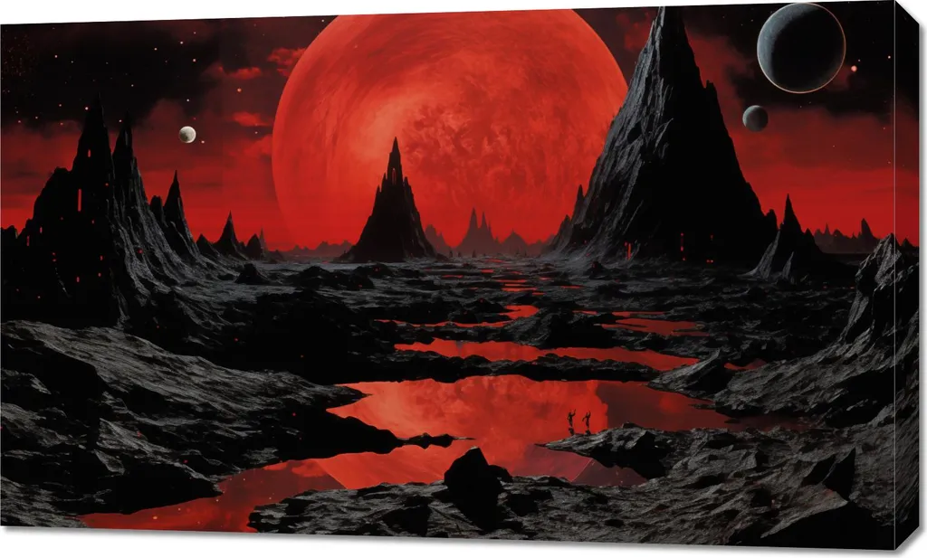 Habillez vos murs vides avec ce grand Tableau Lune 100x60 cm élégant