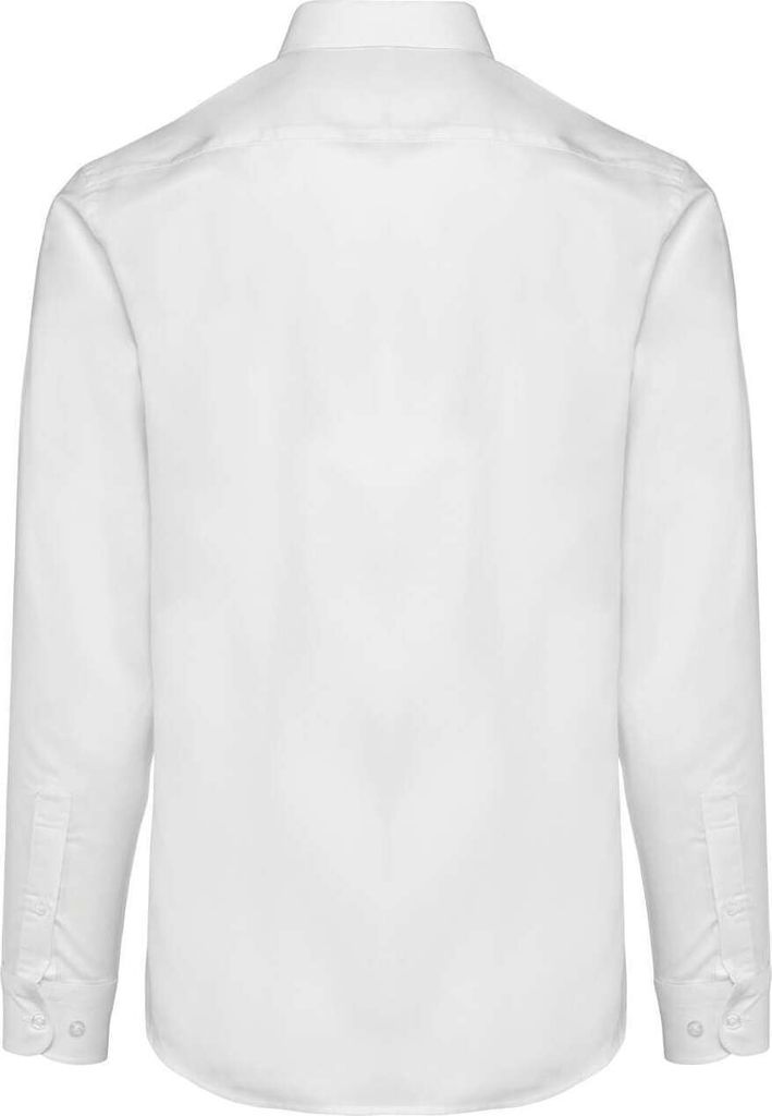 Kariban Herren Hemd Regular Fit Shirt Business Hochzeit Modern Langarm, Größe:L, Farbe:Weiß