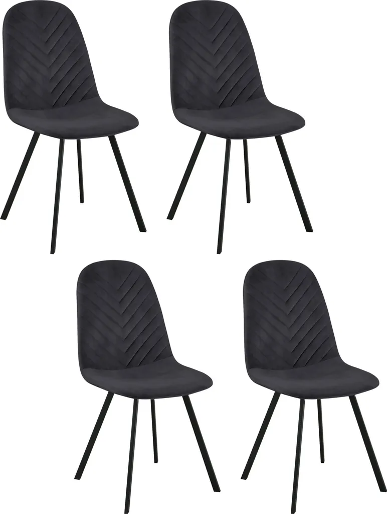Chaises de table lot de 4 COLUMBIAD anthracite confortables et solides