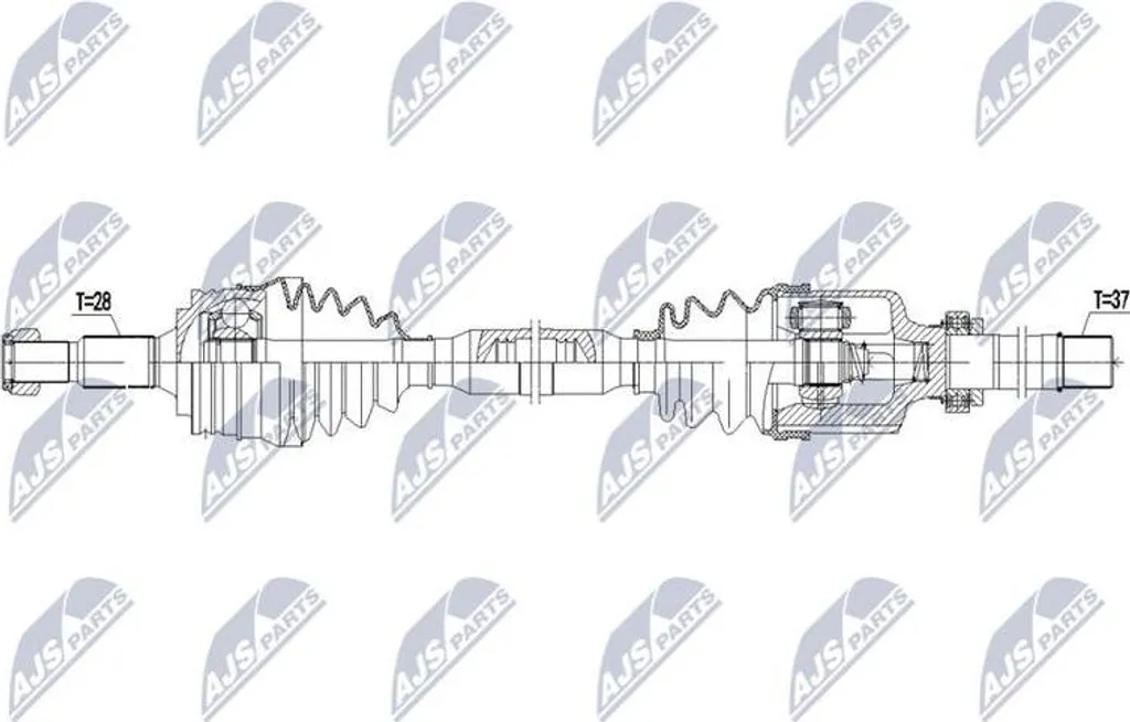 Arbre d'entraînement renforcé NPW-PE-069 compatible OE 1637186880
