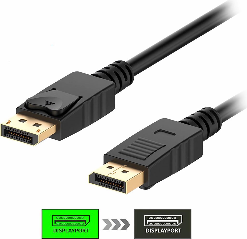 L48 DisplayPort Kabel 1,8 m – DisplayPort auf DisplayPort Verbindungskabel, DP Stecker, Full HD / 4K Unterstützung