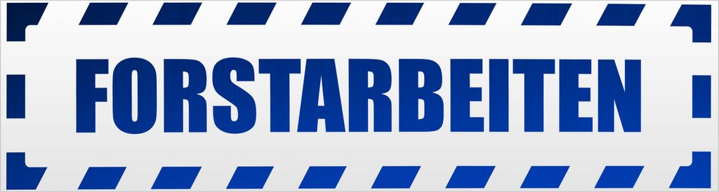 Kiwistar Forstarbeiten gestreift Magnetschild Schild magnetisch - 30cm Blau - reflektierend - Magnetfolie für Auto PKW Kfz