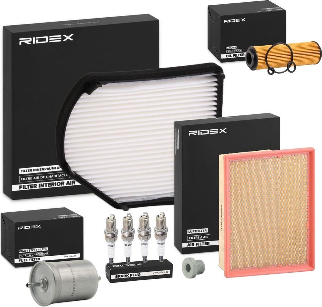 RIDEX Inspektionspaket Filterset passend für MERCEDES-BENZ C-Klasse Limousine (W202) CLK Cabriolet (A208)