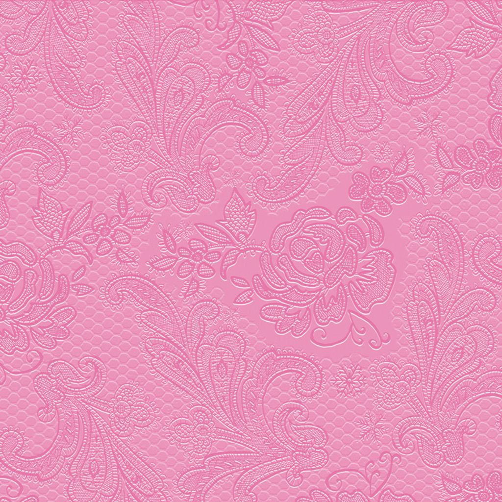 Servietten Lace embossed pink 33 x 33 cm ppd 007302
