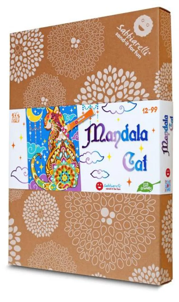 Dessin au sable propre sans colle Mandala Chat pour la motricité fine