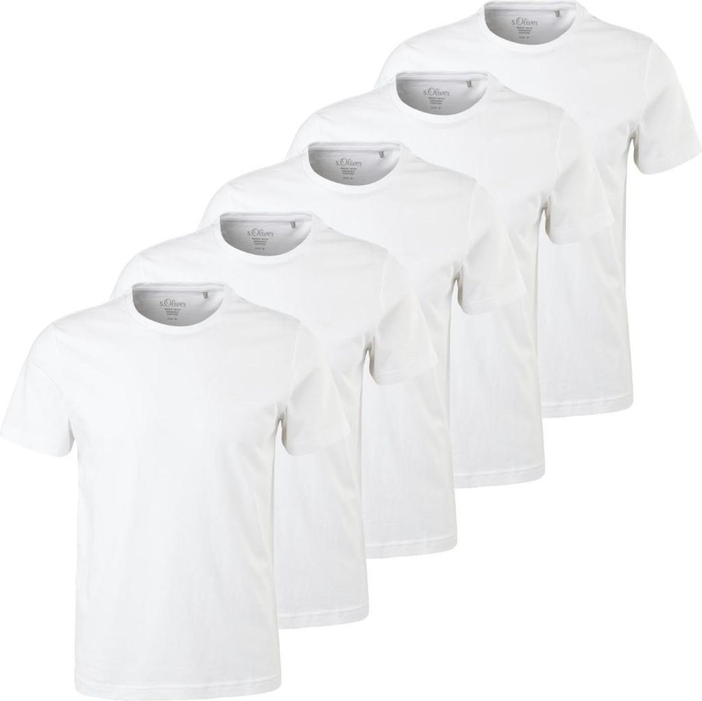 s.Oliver 5er Pack Basic T-Shirt Weiche Jersey Qualität, Vielseitig kombinierbares Basic, Klassischer Look