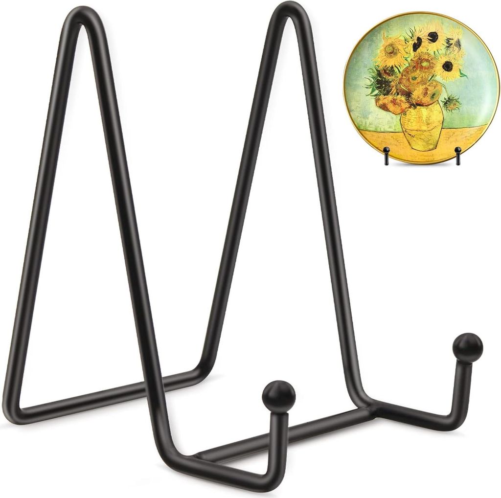 4 Zoll Plattenständer für Display - schwarzer Eisenmaler-Easel Plattenhalter Displayständer Metallrahmenhalter für Fotos, Bilder, dekorative Te...