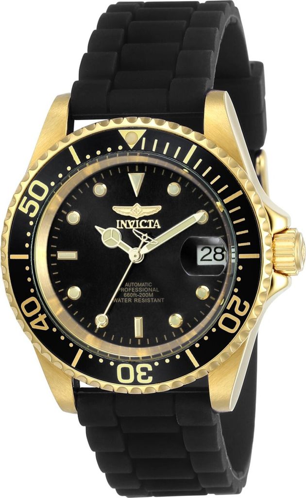 Invicta Pro Diver 23681 Herren uhr - Wasserdicht - Analog - Automatikuhr - Edelstahl mit schwarzen zifferblat - 40mm