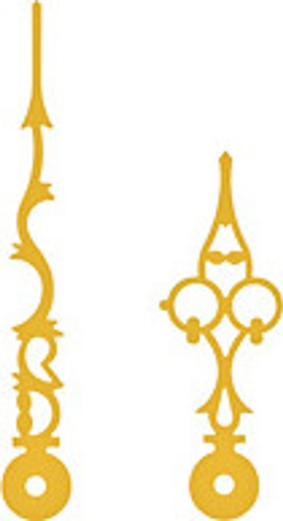 SELVA Zeigerpaar für Mechanische Antik gelb Minutenzeiger-L:109mm