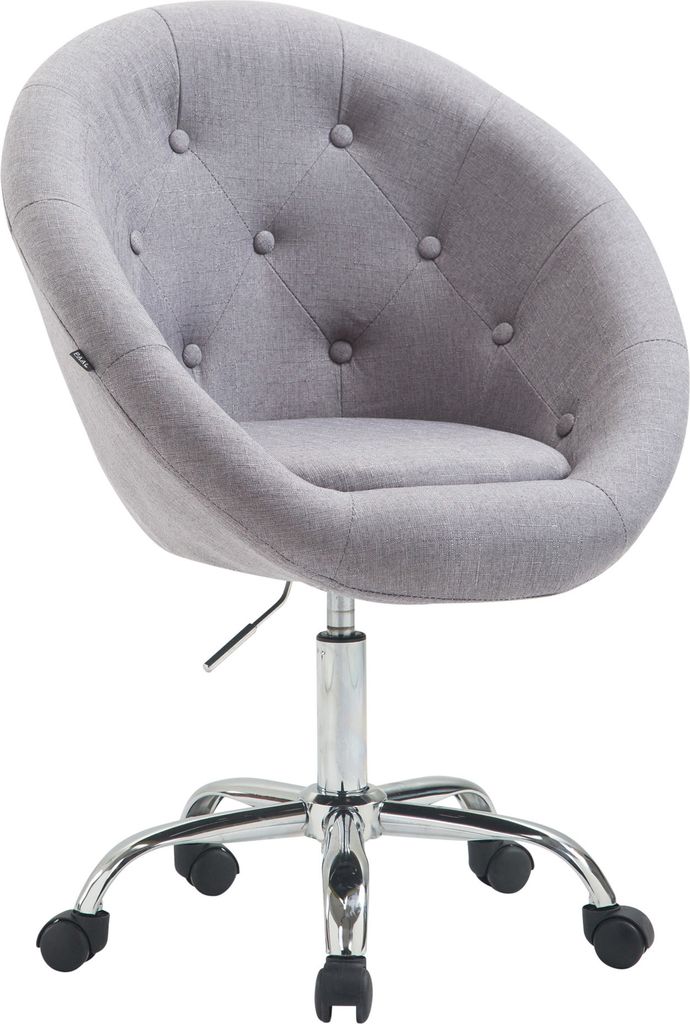 CLP Arbeitshocker London V2 Stoff höhenverstellbar und drehbar Farbe grau